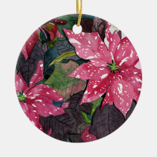 Poinsettia Keramikornament (Vorne)