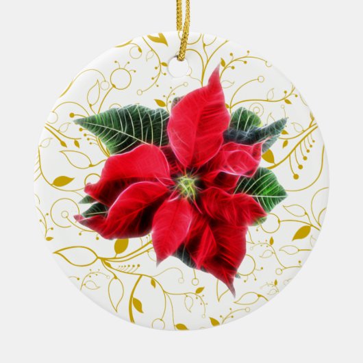 Poinsettia Keramikornament (Vorne)