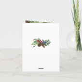 Poinsettia, Kerzen, Kiefer, Glocken Polnisches Wei Feiertagskarte (Rückseite)