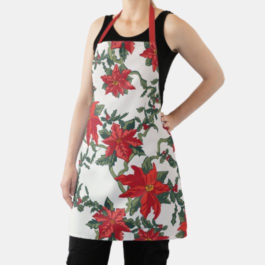 Poinsettia Kitchen Schürze Allover Print (InSitu)
