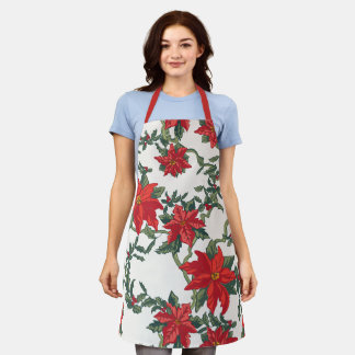 Poinsettia Kitchen Schürze Allover Print