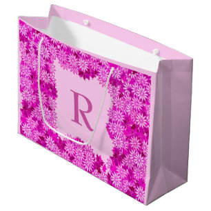 Poinsettia-Kranz mit Monogramm, Fuchsien-Rosa Große Geschenktüte