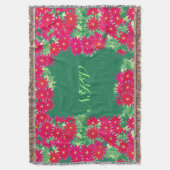 Poinsettia Kranz mit Monogramm, Rot und Grün Decke (Vorderseite Vertikal)