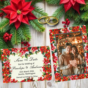 Poinsettia Krone der Anden Save the Date Karte