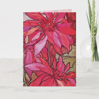 Poinsettia-kundenspezifische Weihnachtskarte Feiertagskarte