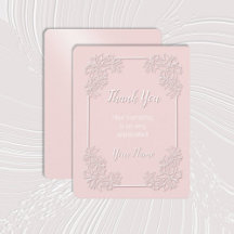 Poinsettia Lace Pink Blush Dankeschön Karte