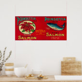 Poinsettia Lachs Poster (Küche)