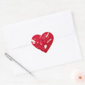 Poinsettia Leaf Texture Heart Stickers (Umschlag)