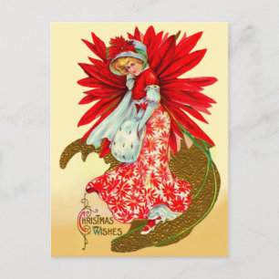 Poinsettia-Mädchen Postkarte