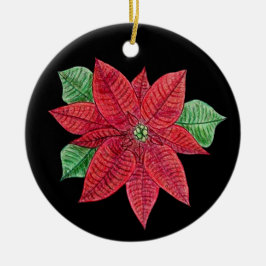 Poinsettia MEMORIAL Ornament/Black - Anpassen! Keramik Ornament