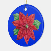 Poinsettia MEMORIAL Ornament/Blue - Passen Sie sic Keramik Ornament (Links)