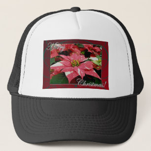Poinsettia Merry Christmas Hat Truckerkappe