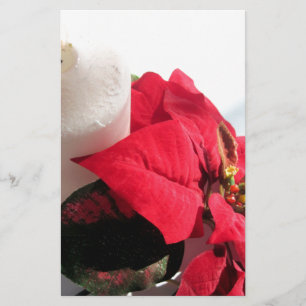 Poinsettia mit Kerze Briefpapier