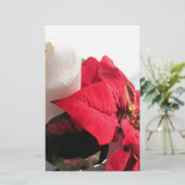 Poinsettia mit Kerze Briefpapier (Stehend Vorderseite)
