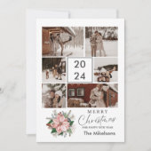 Poinsettia Modernes, trendiges WeihnachtskuppelFot Feiertagskarte (Vorderseite)