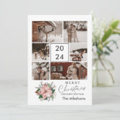 Poinsettia Modernes, trendiges WeihnachtskuppelFot Feiertagskarte (Stehend Vorderseite)