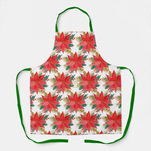 Poinsettia-Muster Schürze (Vorderseite)