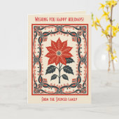 Poinsettia Nordic Christmas Minimal Style Karte (Gelbe Blume)