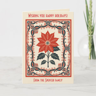 Poinsettia Nordic Weihnachten Minimal Style Karte
