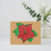 Poinsettia Nr. 1 Postkarte. Postkarte (Stehend Vorderseite)