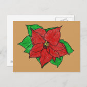 Poinsettia Nr. 1 Postkarte. Postkarte (Vorne/Hinten)