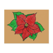Poinsettia Nr. 1 Postkarte.