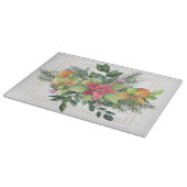 Poinsettia, Orangen, Evergreens Glorious Schneidebrett (Ecke)