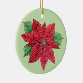Poinsettia-Ornament - Minzhintergrund Keramik Ornament (Rechts)