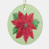Poinsettia-Ornament - Minzhintergrund Keramik Ornament (Links)