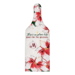 Poinsettia Ornament Monogram Weihnachtsfeiertag Schneidebrett