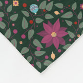 Poinsettia-Paradies Fleecedecke (Ecke)