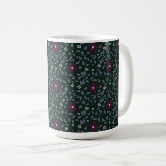 Poinsettia Paradise Coffee Tasse Dark (VorderseiteRechts)