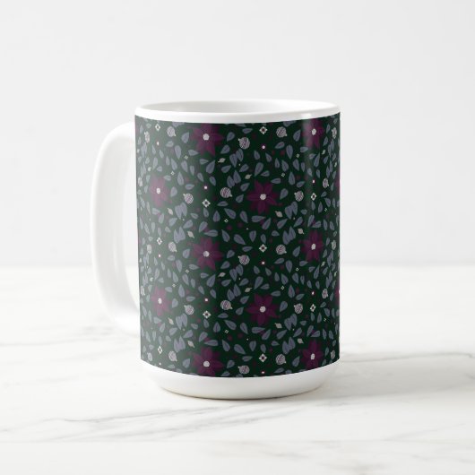 Poinsettia Paradise Coffee Tasse Dark (Vorderseite Links)