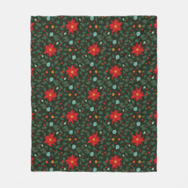 Poinsettia Paradise Fleece Blanket