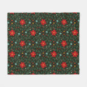 Poinsettia Paradise Fleece Blanket (Vorderseite (Horizontal))