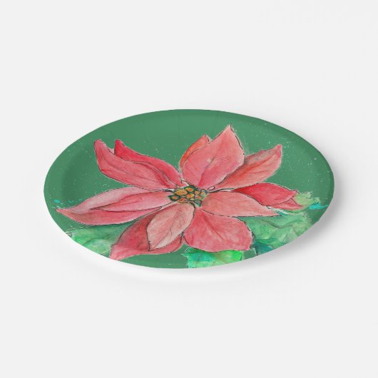 Poinsettia Party Teller (Schrägansicht)