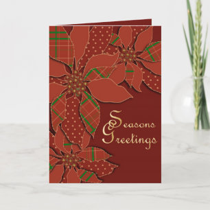 Poinsettia Patchwork Feiertagskarte