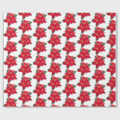 Poinsettia Pattern Geschenkpapier (Flach)