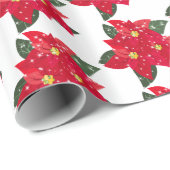 Poinsettia Pattern Geschenkpapier (Rolleneckpunkt)