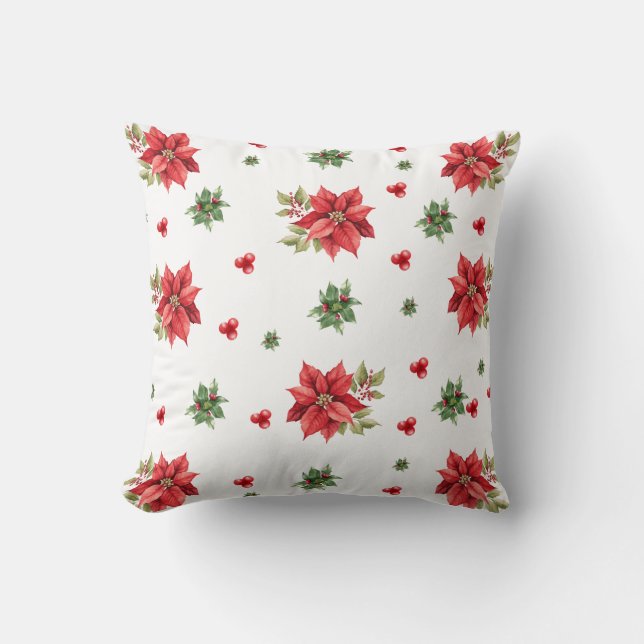 Poinsettia Pattern Pillow Kissen (Vorderseite)