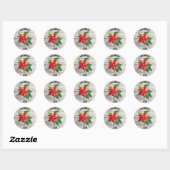 Poinsettia Peace & Liebe - Circle Sticker (Blatt)
