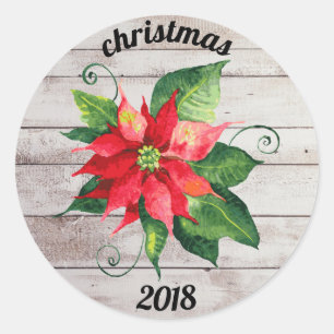 Poinsettia Peace & Love - Kreisaufkleber Runder Aufkleber