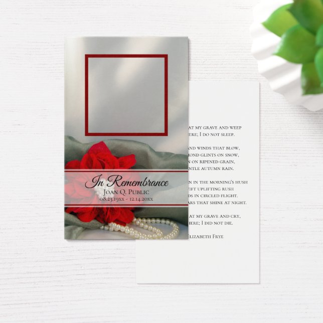 Poinsettia Pearls Winter Beerdigungsgebet (Schreibtisch)