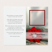 Poinsettia Pearls Winter Beerdigungsgebet Visitenkarten (Außenseite Aufgefaltet)