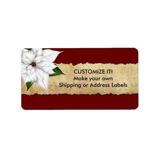 Poinsettia Perchment Stickers Adressaufkleber (Vorne)