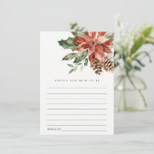 Poinsettia Pine Cone Beratung für Mum Baby Dusche Begleitkarte (Stehend Vorderseite)