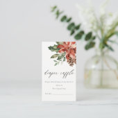 Poinsettia Pine Cone Diaper Raffle Baby Dusche Begleitkarte (Stehend Vorderseite)