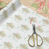 Poinsettia Pink Gold Pastell Frohe Weihnachten Geschenkpapier