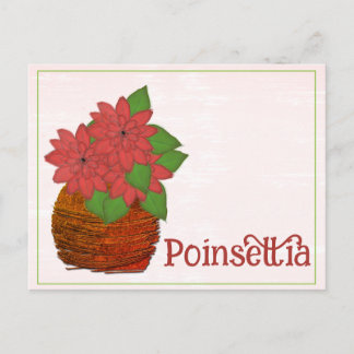 Poinsettia Plant Watercolor December Birthday Postkarte