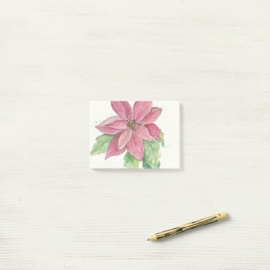 Poinsettia Post-it Klebezettel (Auf Schreibtisch)